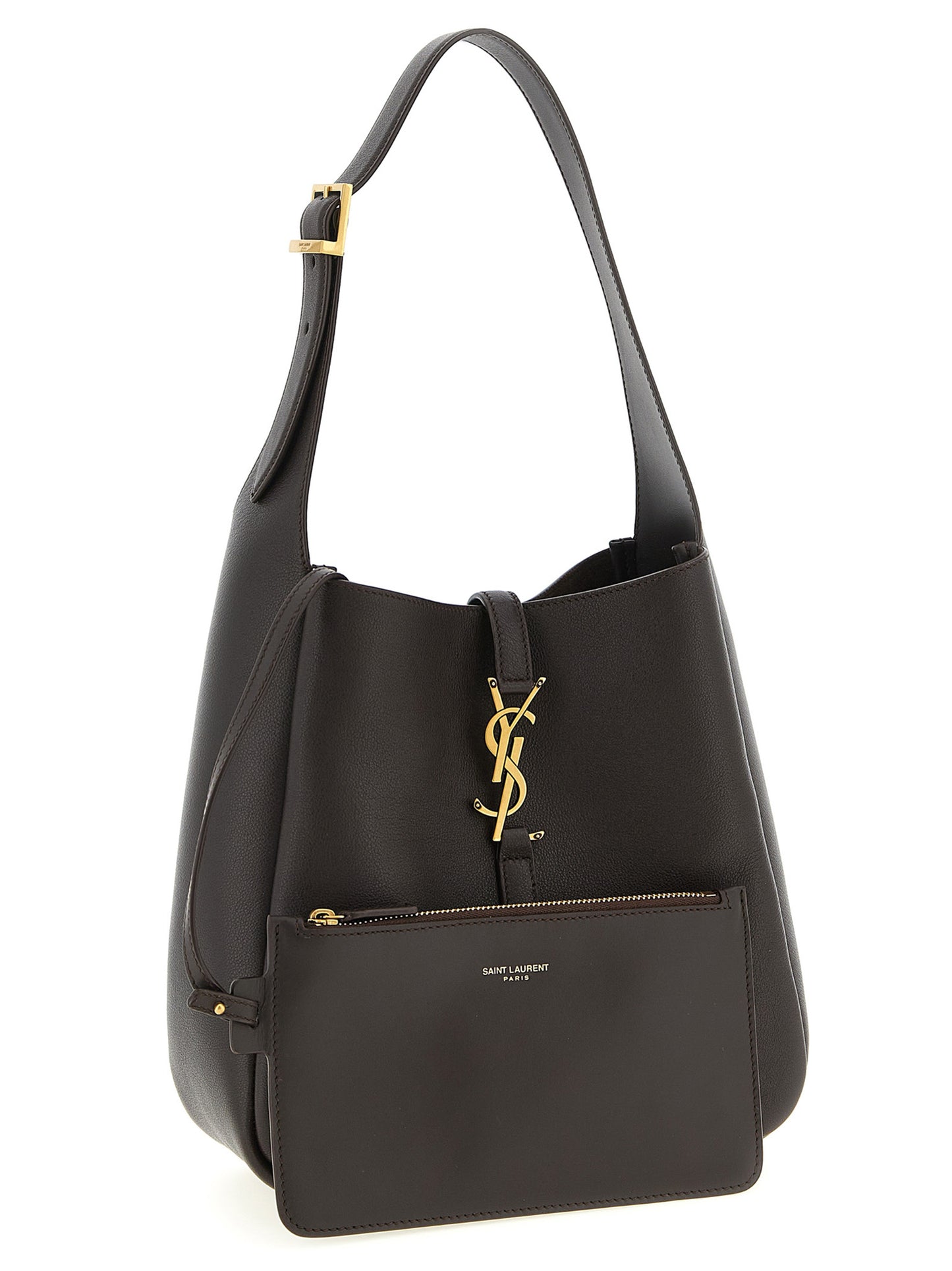Saint Laurent Brown Calfskin Shoulder Bag