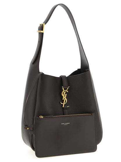 Saint Laurent Brown Calfskin Shoulder Bag