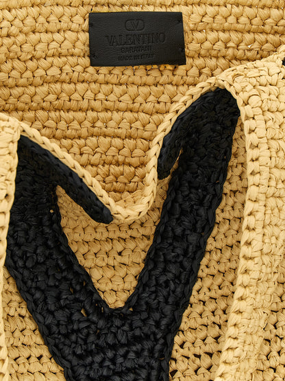 Valentino Garavani Beige Viscose Tote Bag