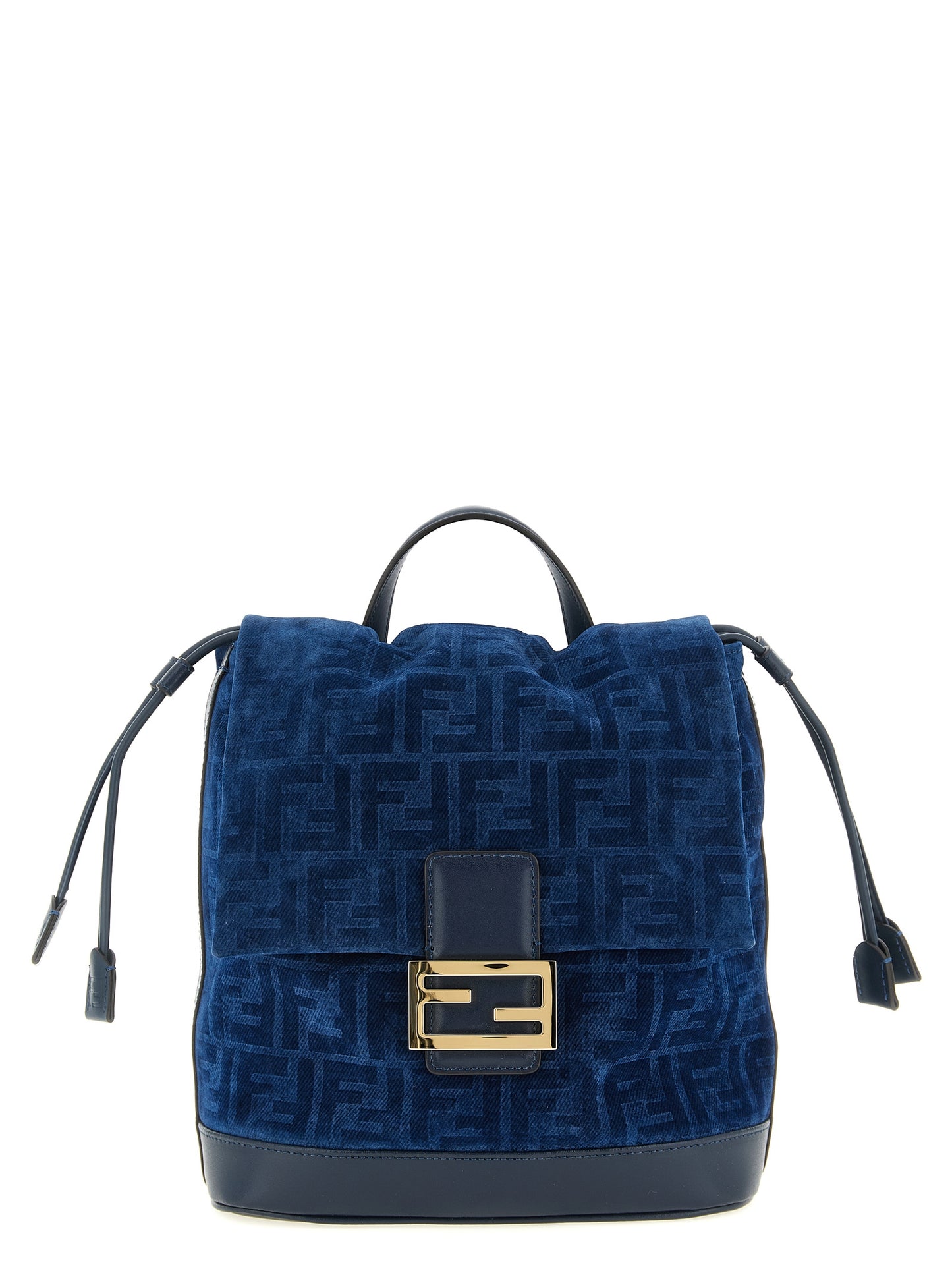 Fendi Blue Cotton Backpack