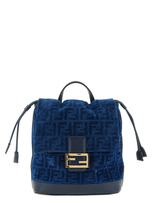 Fendi Blue Cotton Backpack