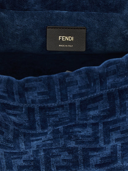 Fendi Blue Cotton Backpack