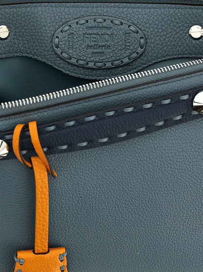 Fendi Blue Calfskin Handbag