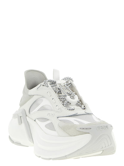 Fendi Gray Calfskin Athletic Sneakers