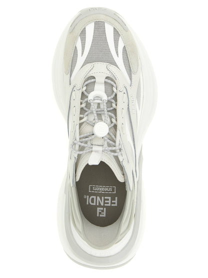 Fendi Gray Calfskin Athletic Sneakers