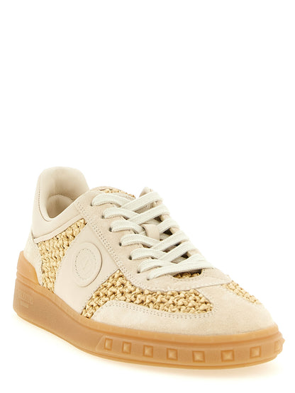 Valentino Garavani Beige Calfskin Low Top Sneakers