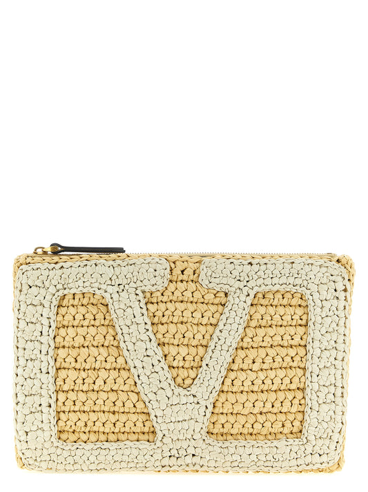 Valentino Garavani White Viscose Clutch Bag