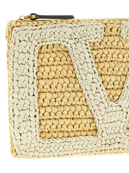 Valentino Garavani White Viscose Clutch Bag