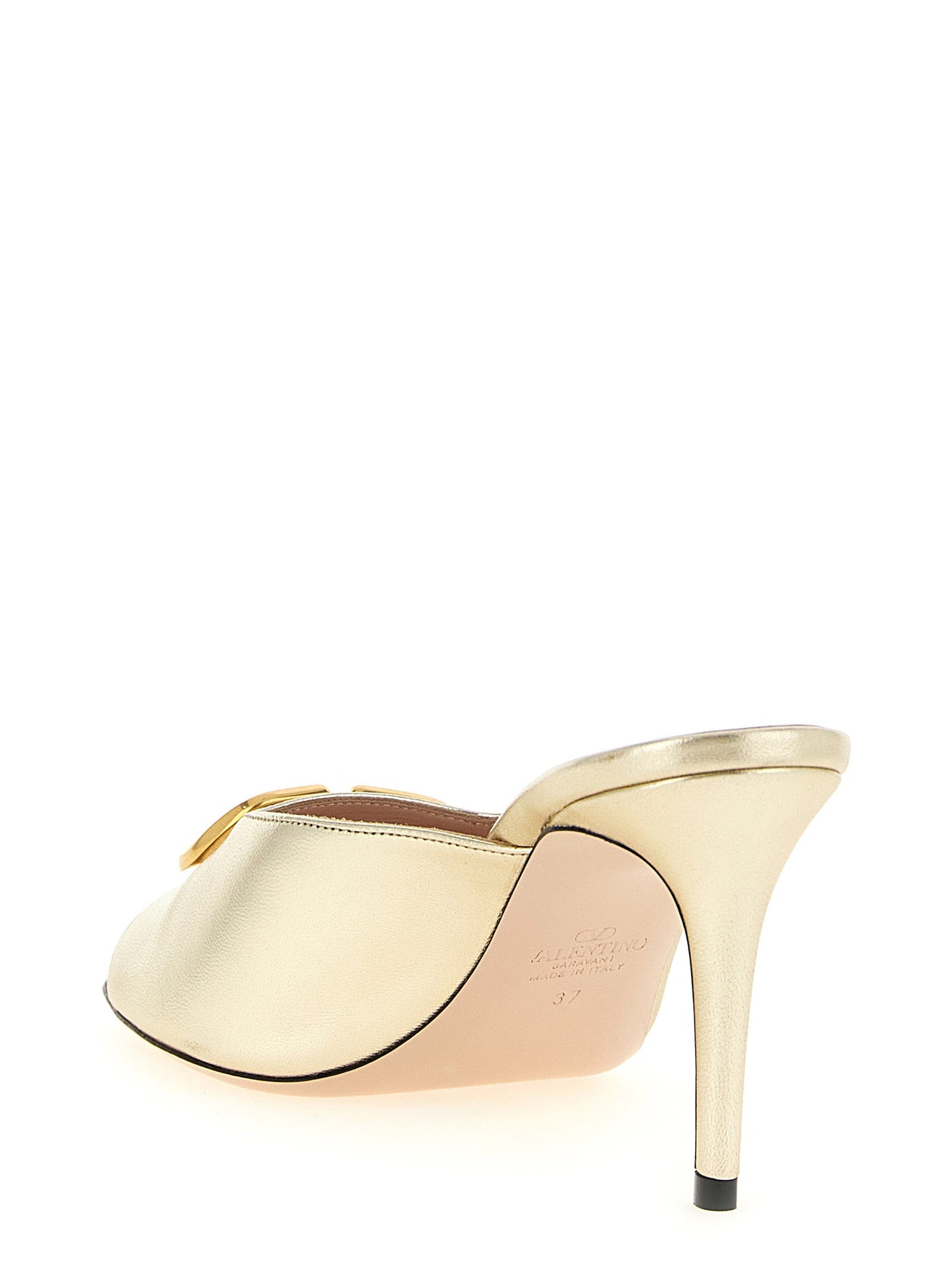 Valentino Garavani Gold Goatskin Stiletto Heel Sandals