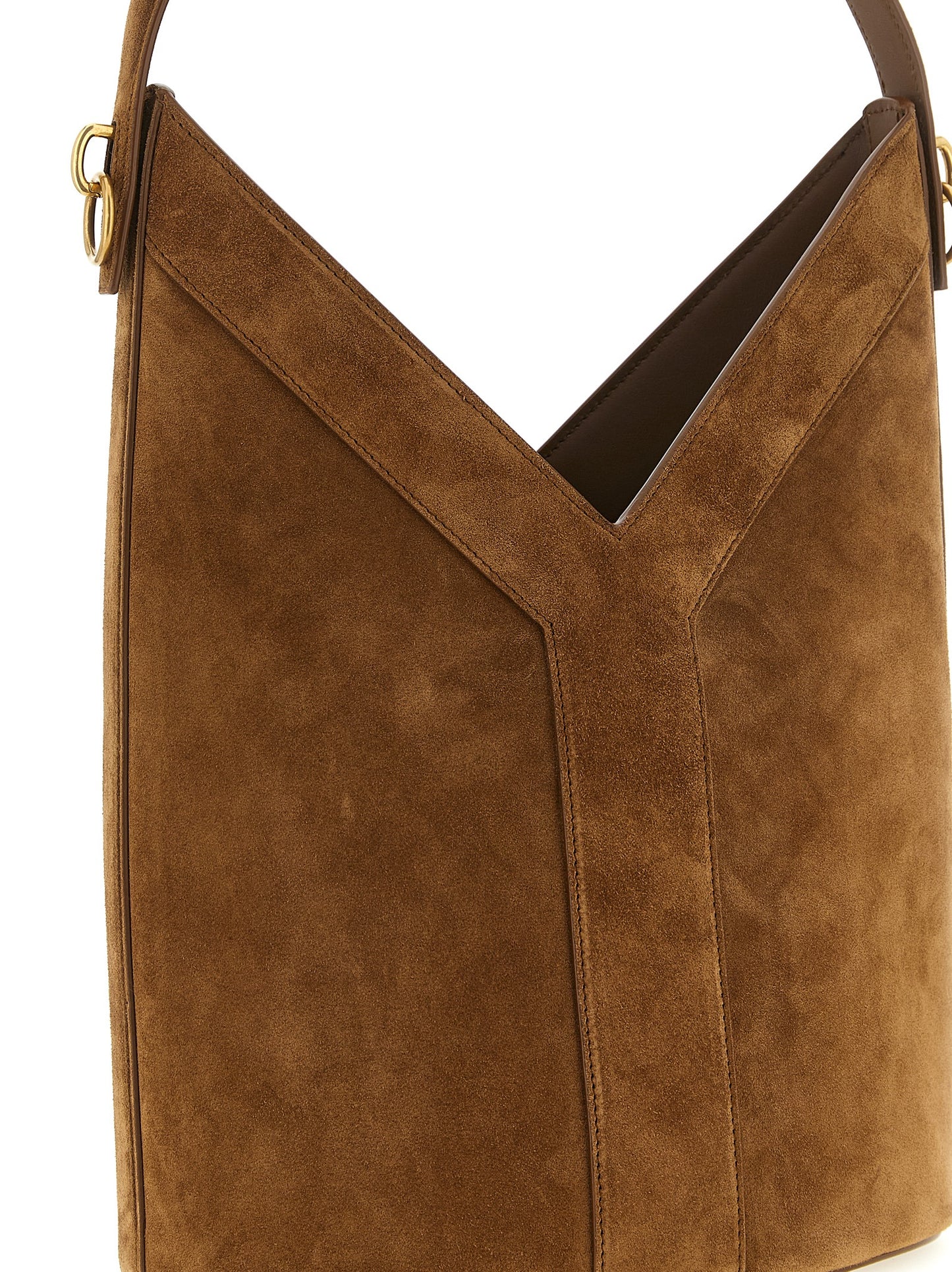 Saint Laurent Brown Calfskin Shoulder Bag