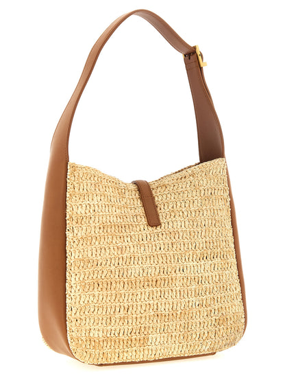 Saint Laurent Beige Raffia Shoulder Bag