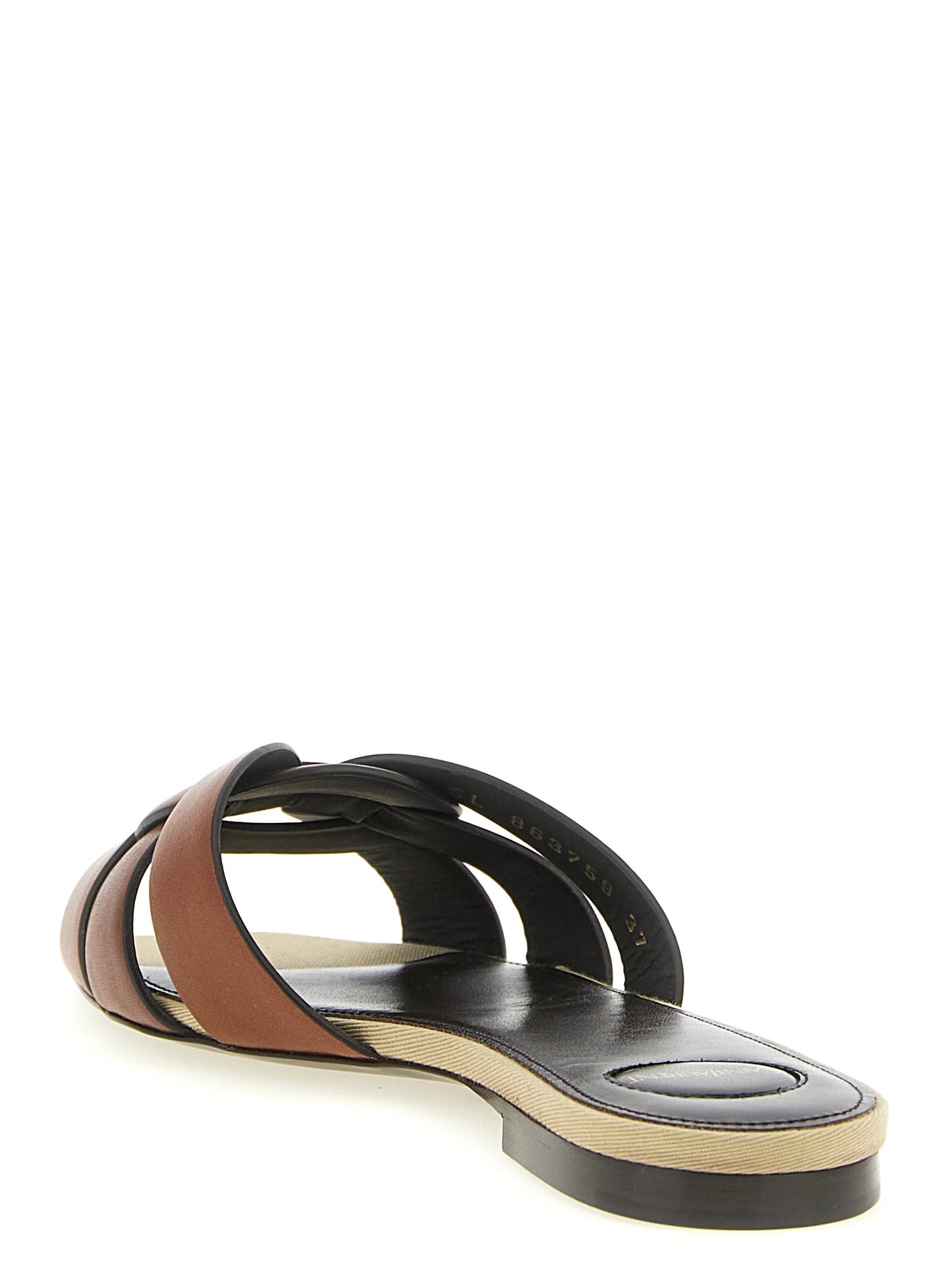 Saint Laurent Brown Calfskin Slides
