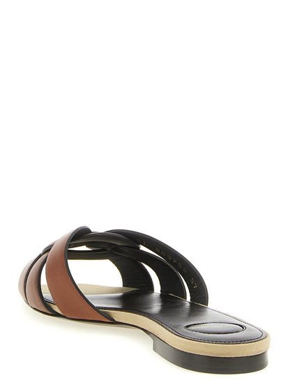 Saint Laurent Brown Calfskin Slides
