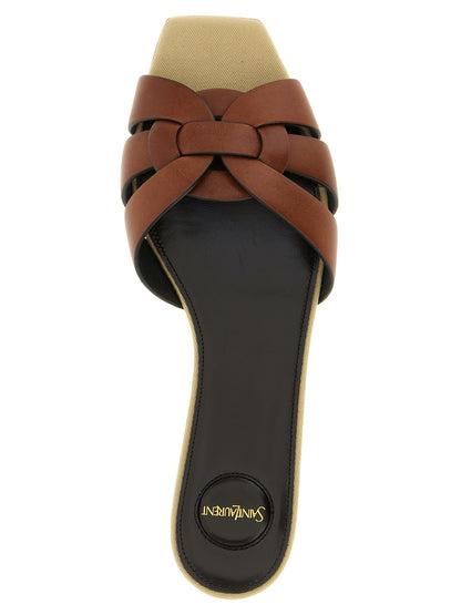 Saint Laurent Brown Calfskin Slides