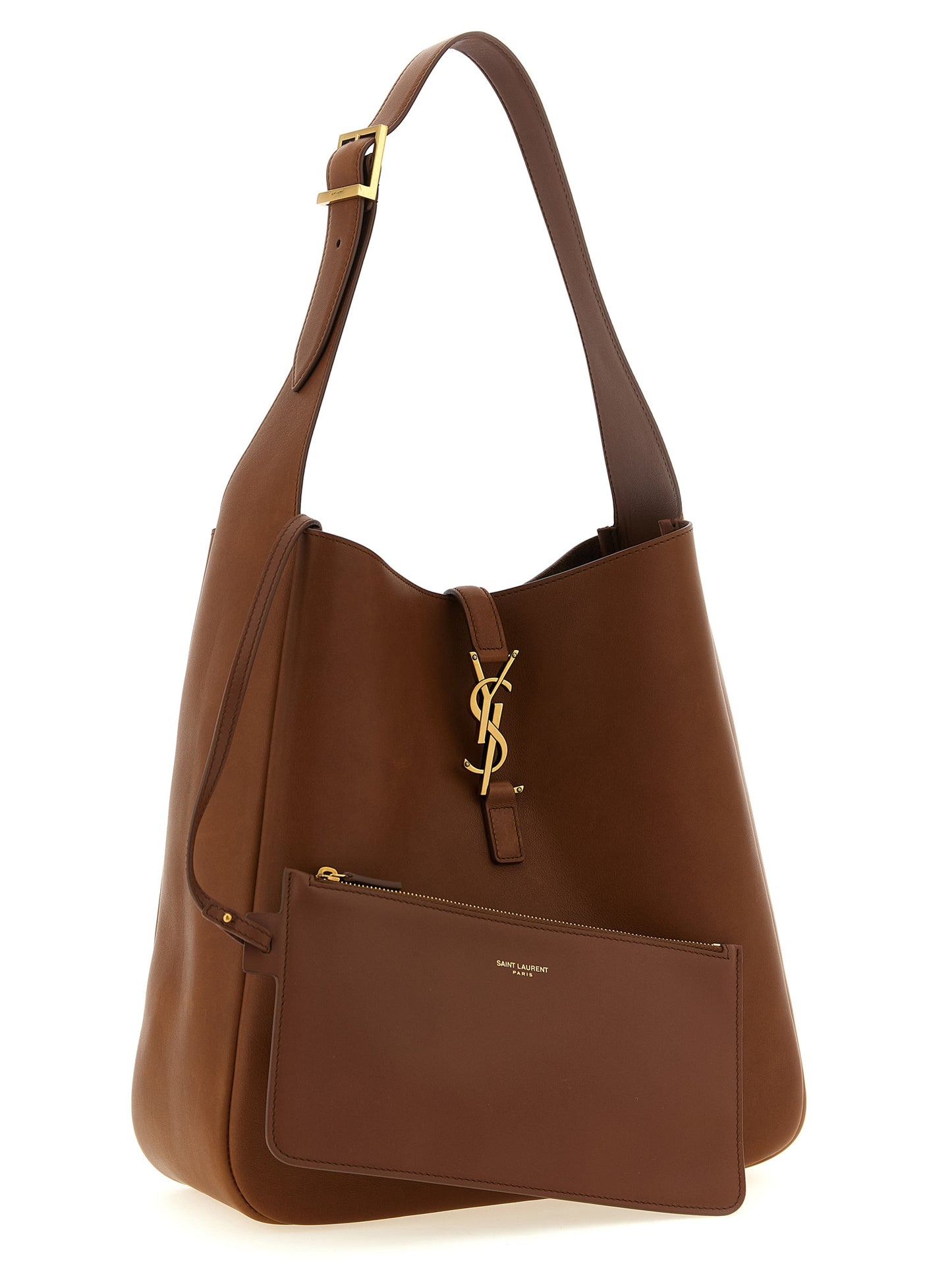 Saint Laurent Brown Calfskin Shoulder Bag
