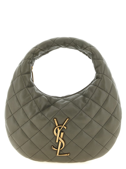 Saint Laurent Gray Lamb Leather Handbag