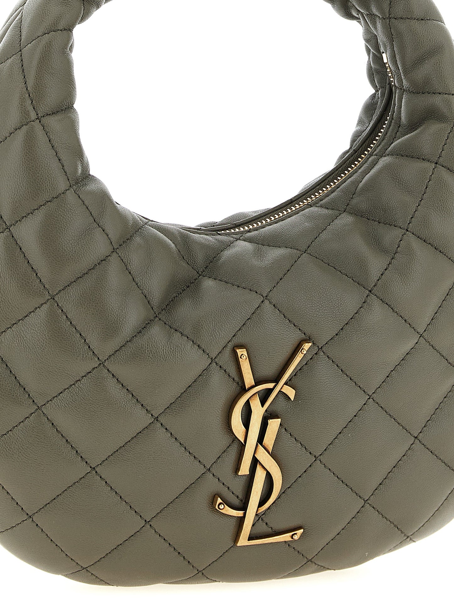Saint Laurent Gray Lamb Leather Handbag