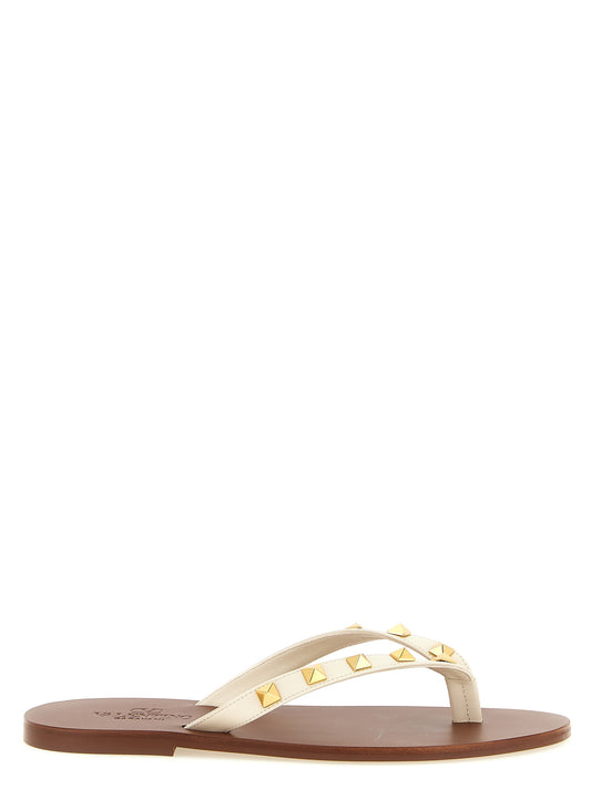 Valentino Garavani White Calfskin Slides