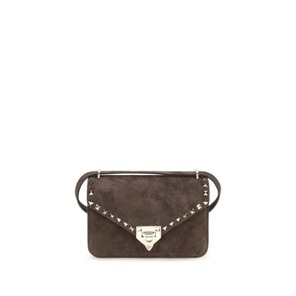 Valentino Garavani Brown Suede Leather Shoulder Bag
