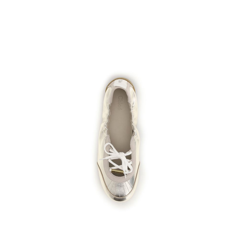 Chloé Silver Calf Leather Bos Taurus Sneakers