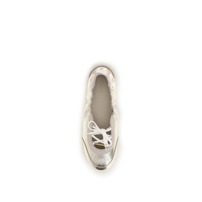 Chloé Silver Calf Leather Bos Taurus Sneakers