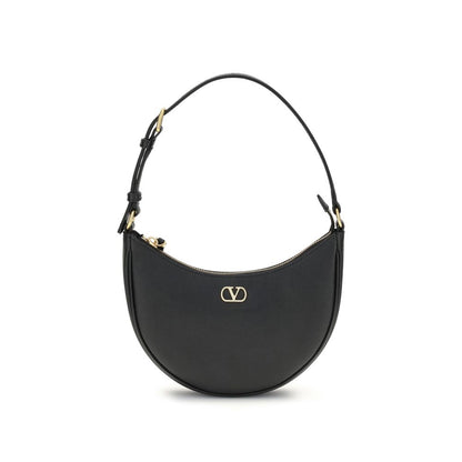 Valentino Garavani Black Calf Leather Bos Taurus Shoulder Bag
