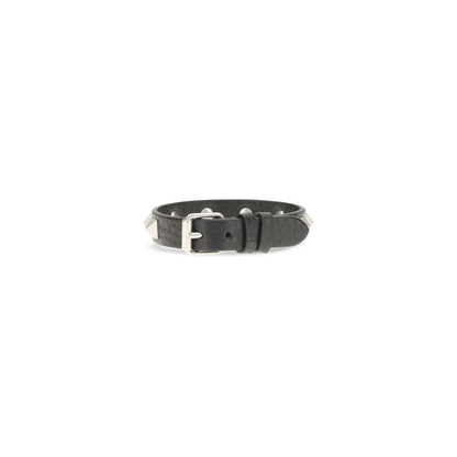 Valentino Garavani Black Calf Leather Bos Taurus Bracelet