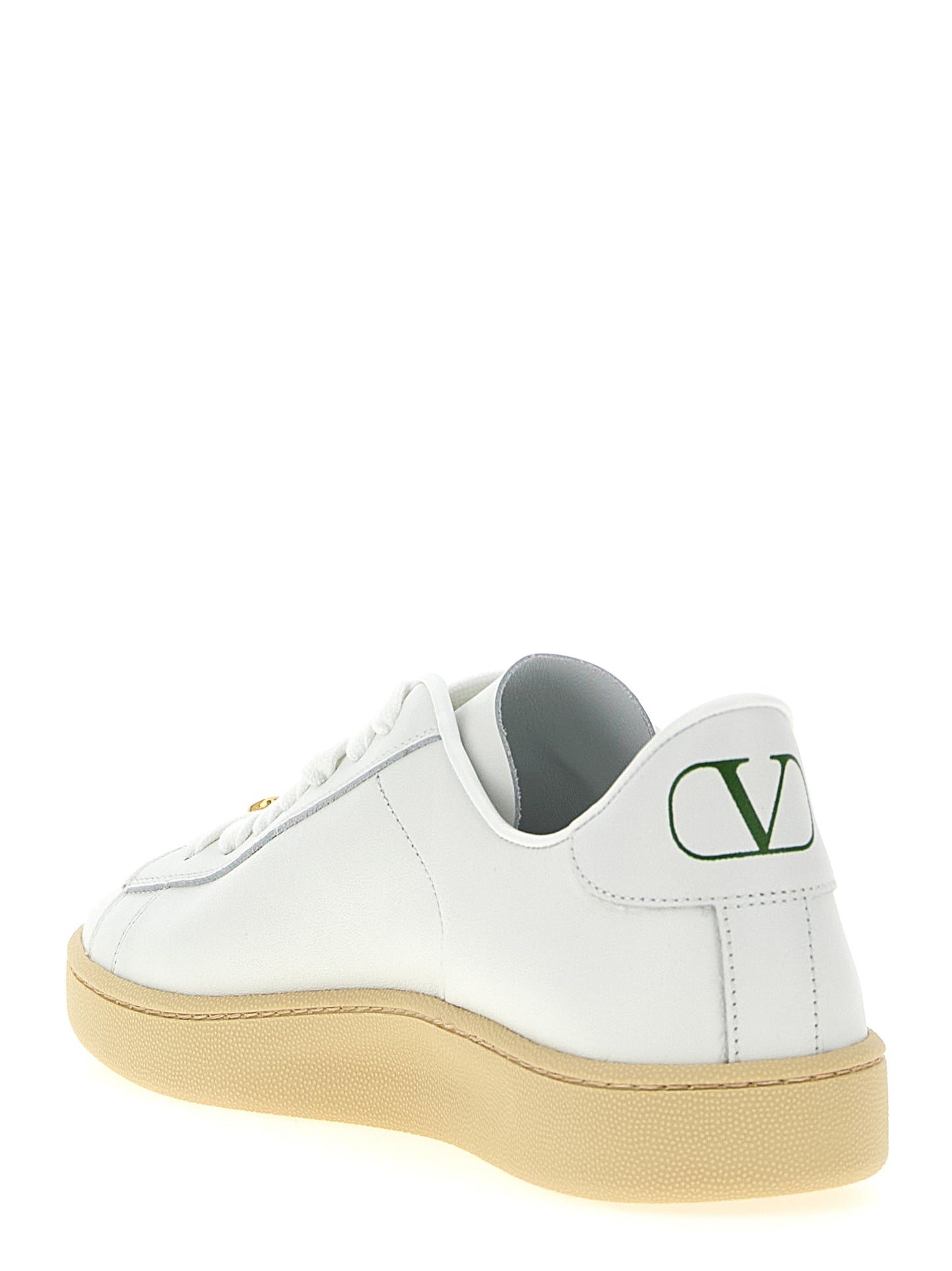 Valentino Garavani White Calfskin Low Top Sneakers