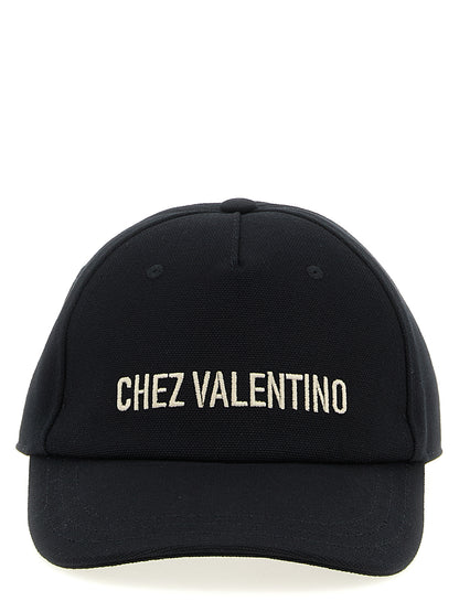 Valentino Garavani Black Cotton Cap (Baseball Hat)
