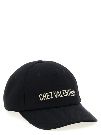 Valentino Garavani Black Cotton Cap (Baseball Hat)