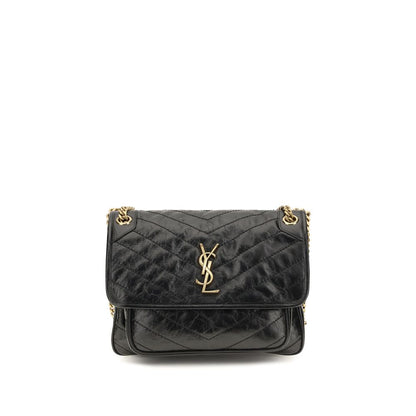 Saint Laurent Black Calf Leather Bos Taurus Shoulder Bag