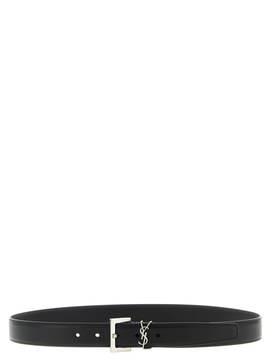 Saint Laurent Black Calfskin Regular Belt