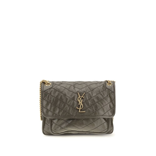 Saint Laurent Bicolor Calf Leather Bos Taurus Shoulder Bag
