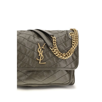 Saint Laurent Bicolor Calf Leather Bos Taurus Shoulder Bag