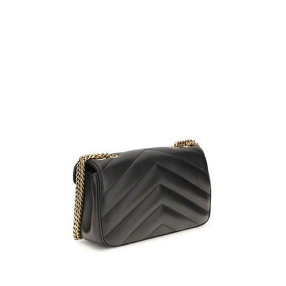 Saint Laurent Black Lamb Ovis Aries Aries Shoulder Bag