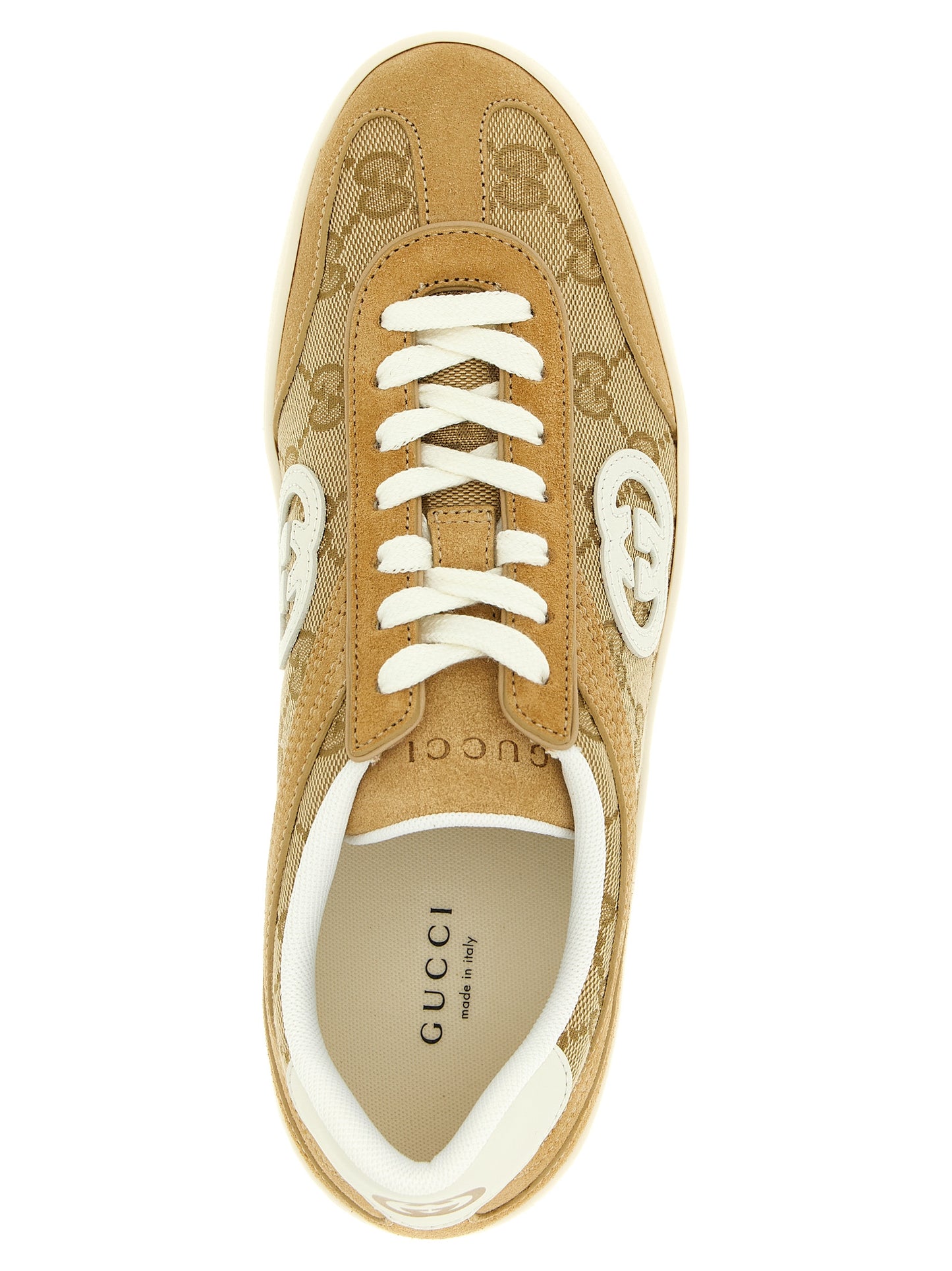 Gucci Beige Calfskin Low Top Sneakers