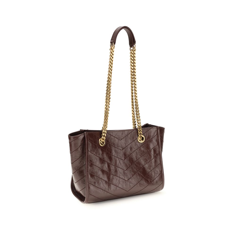 Saint Laurent Brown Calf Leather Bos Taurus Shoulder Bag