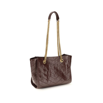 Saint Laurent Brown Calf Leather Bos Taurus Shoulder Bag