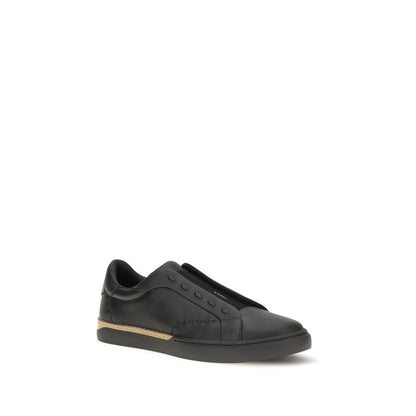 Fendi Black Calf Leather Bos Taurus Sneakers