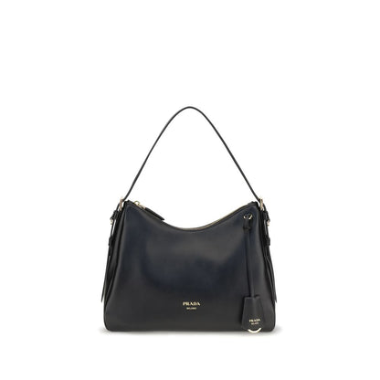 Prada Black Calf Leather Bos Taurus Shoulder Bag