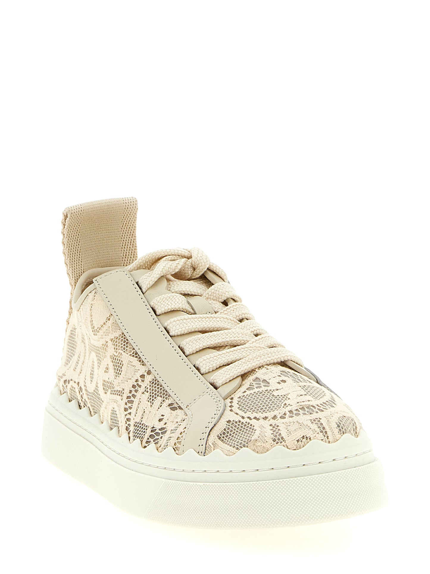 Chloé Beige Polyamide Low Top Sneakers