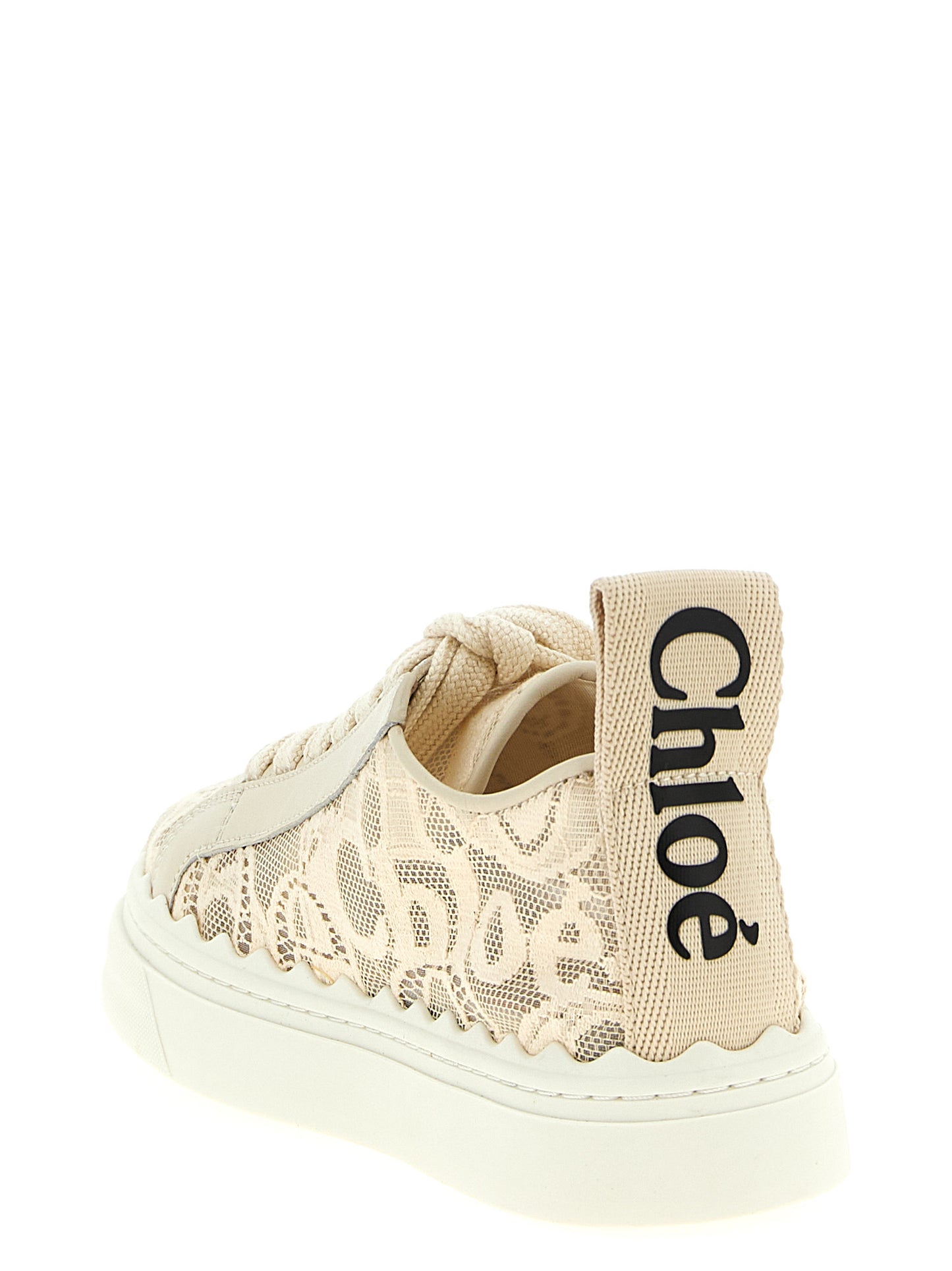 Chloé Beige Polyamide Low Top Sneakers