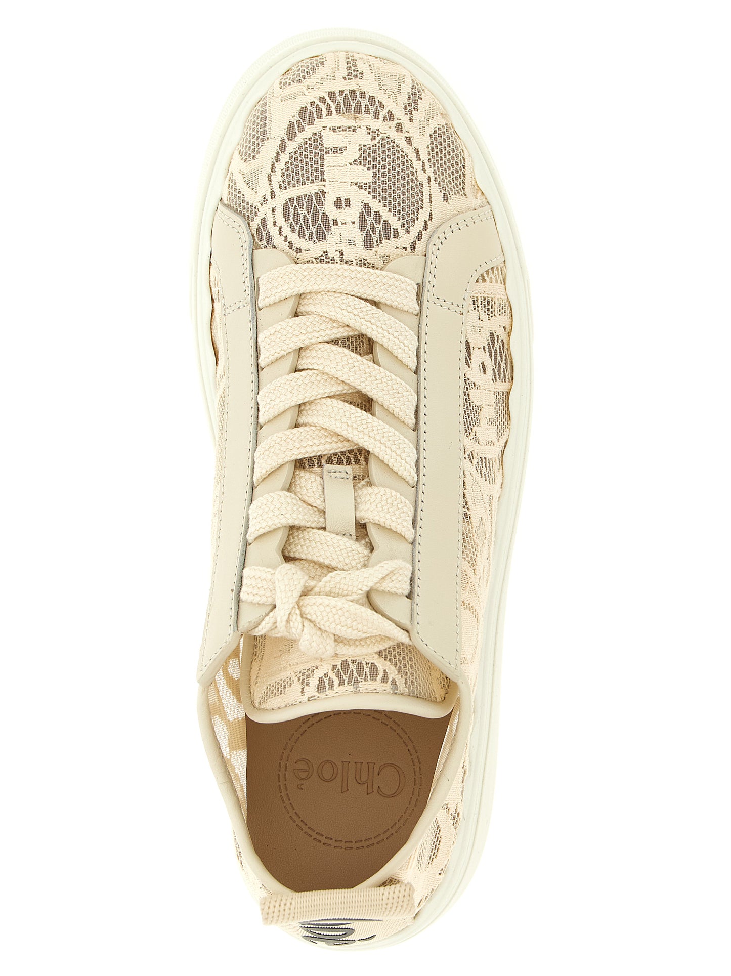 Chloé Beige Polyamide Low Top Sneakers