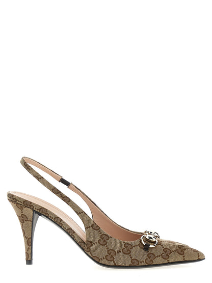 Gucci Beige Polyester High Heel Pumps