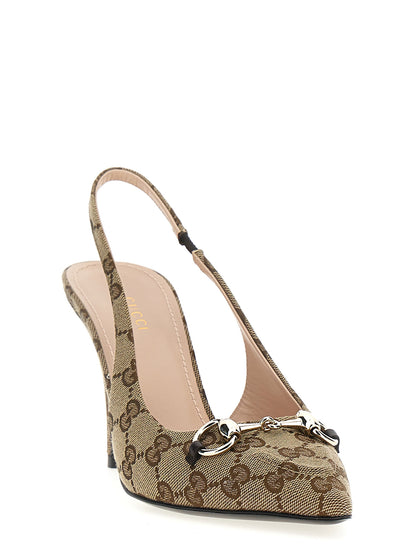 Gucci Beige Polyester High Heel Pumps