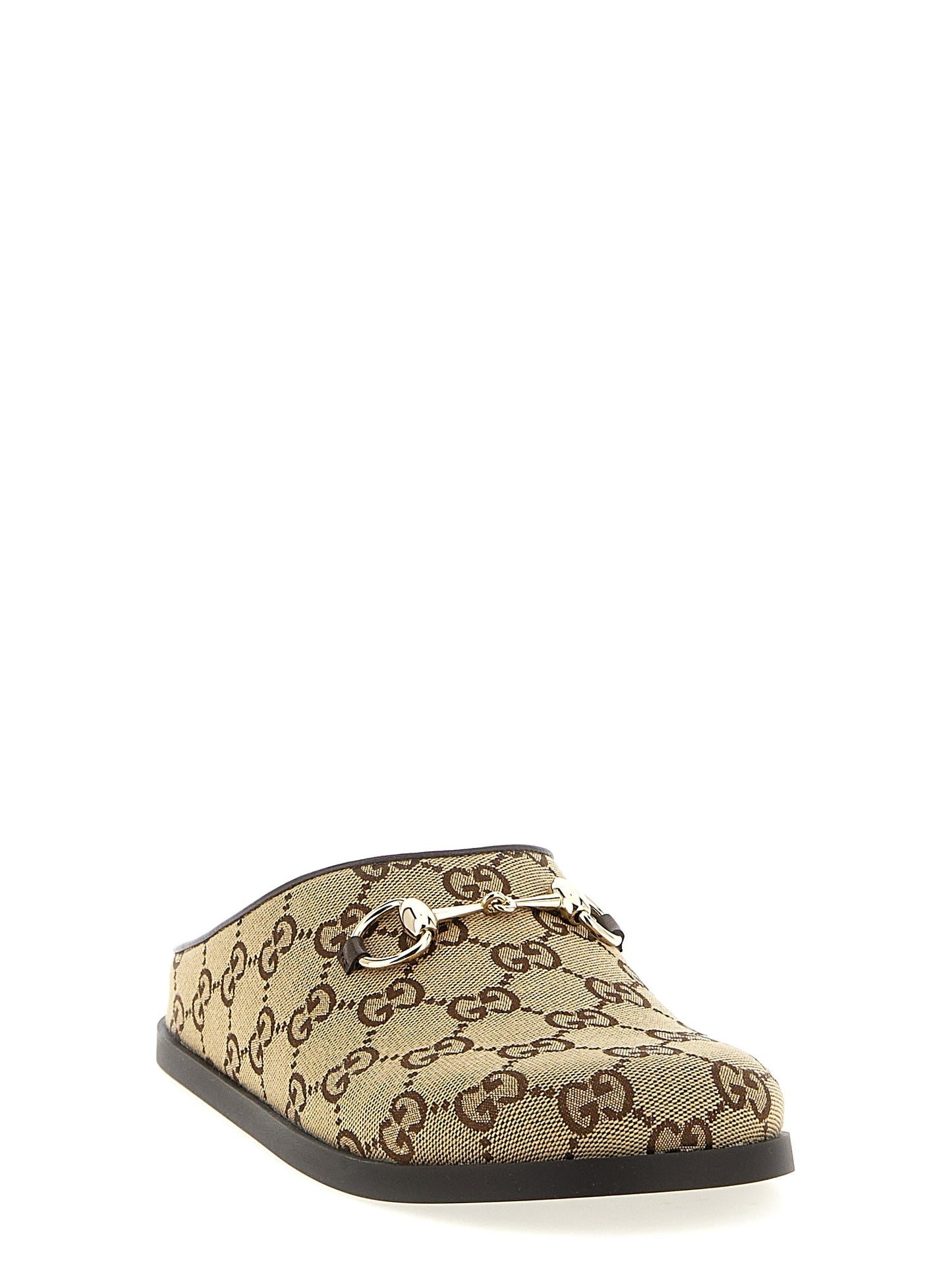 Gucci Beige Cotton Mules