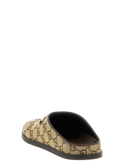 Gucci Beige Cotton Mules