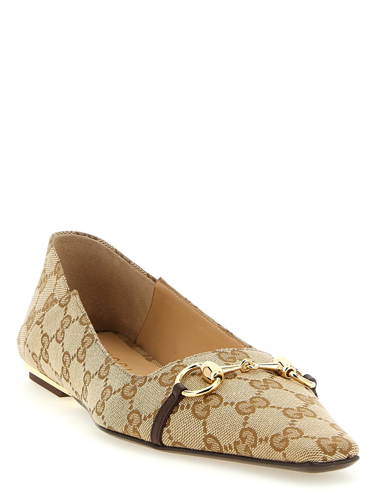 Gucci Beige Polyester Ballet Flats