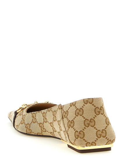 Gucci Beige Polyester Ballet Flats