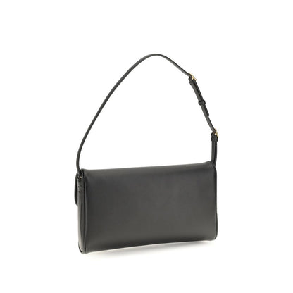 Valentino Garavani Black Calf Leather Bos Taurus Shoulder Bag